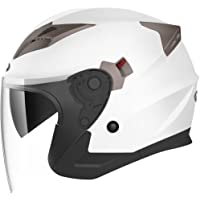 Casco Moto Jet ECE Homologado - YEMA YM-627 Casco Moto Abierto Custom Scooter para Mujer Hombre Adultos con Doble Visera…